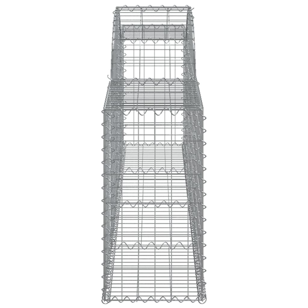 vidaXL Arched Gabion Baskets 9 pcs 300x30x60/80 cm Galvanised Iron