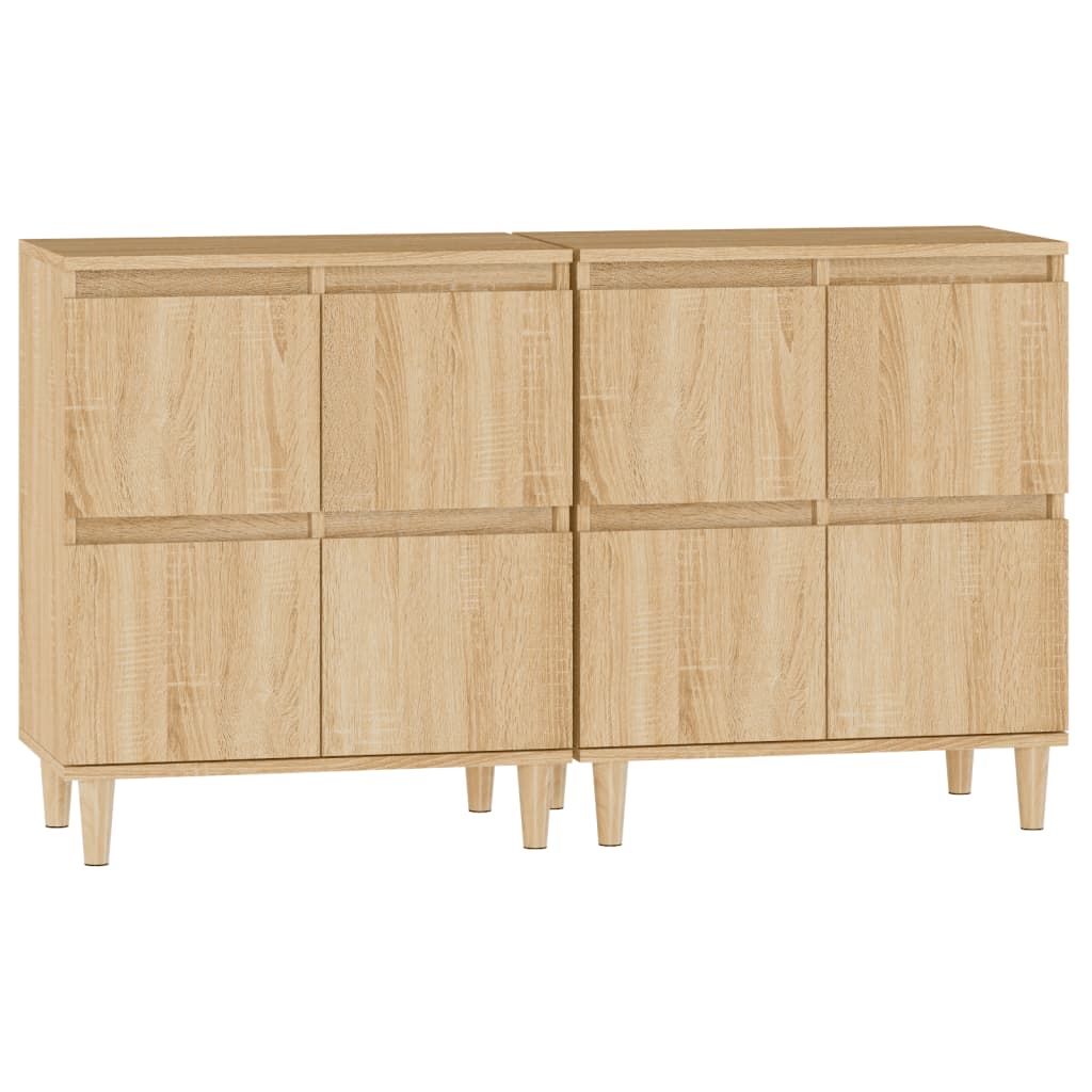 vidaXL Sideboards 2 pcs Sonoma Oak 60x35x70 cm Engineered Wood