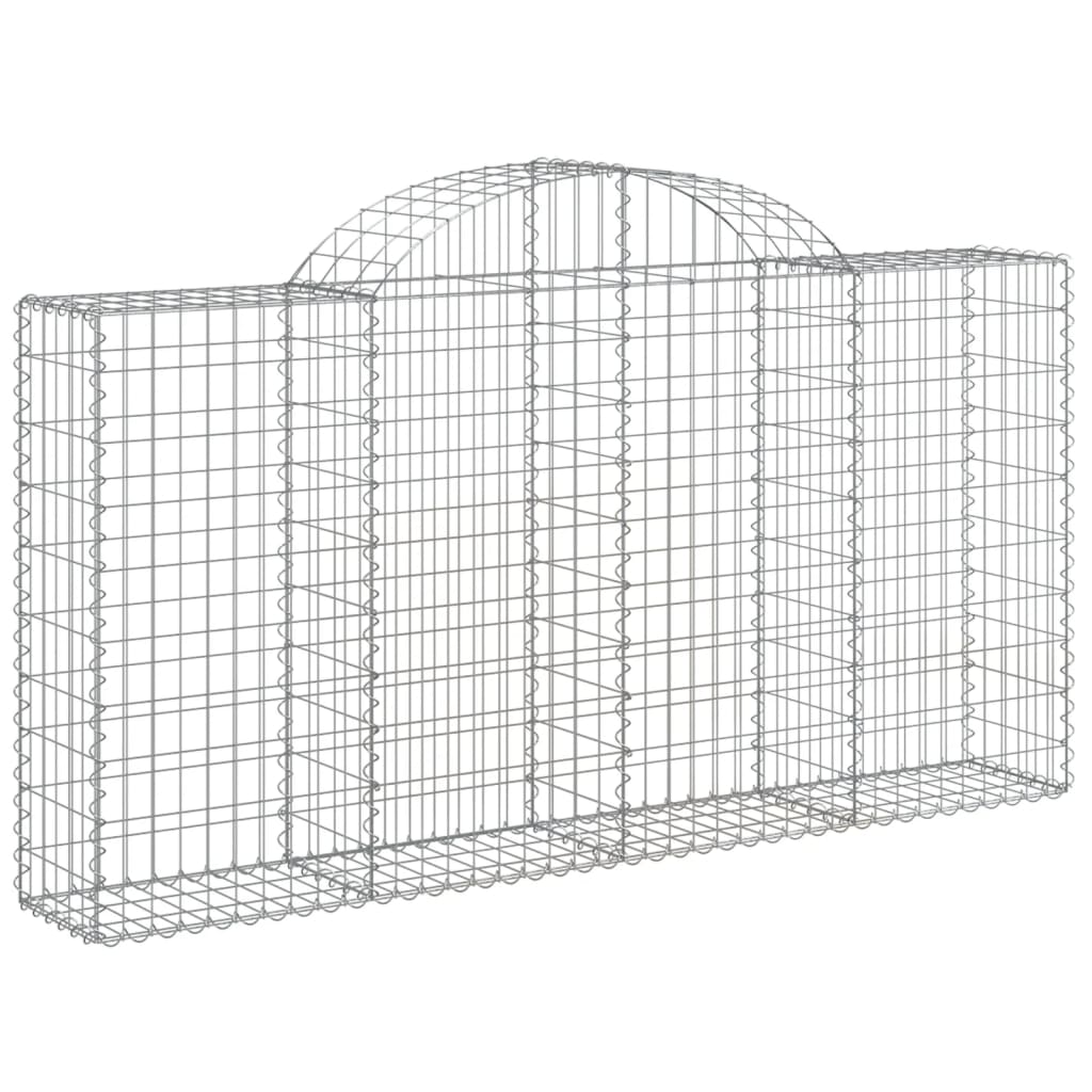 vidaXL Arched Gabion Baskets 30 pcs 200x30x100/120 cm Galvanised Iron