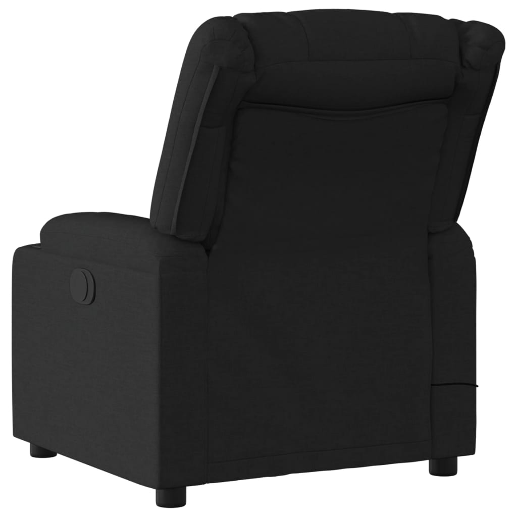 vidaXL Massage Recliner Chair Black Fabric