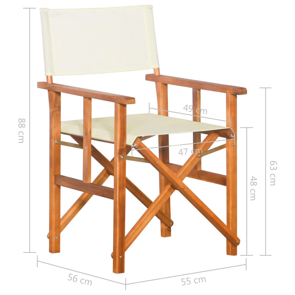 vidaXL Director's Chairs 2 pcs Solid Acacia Wood