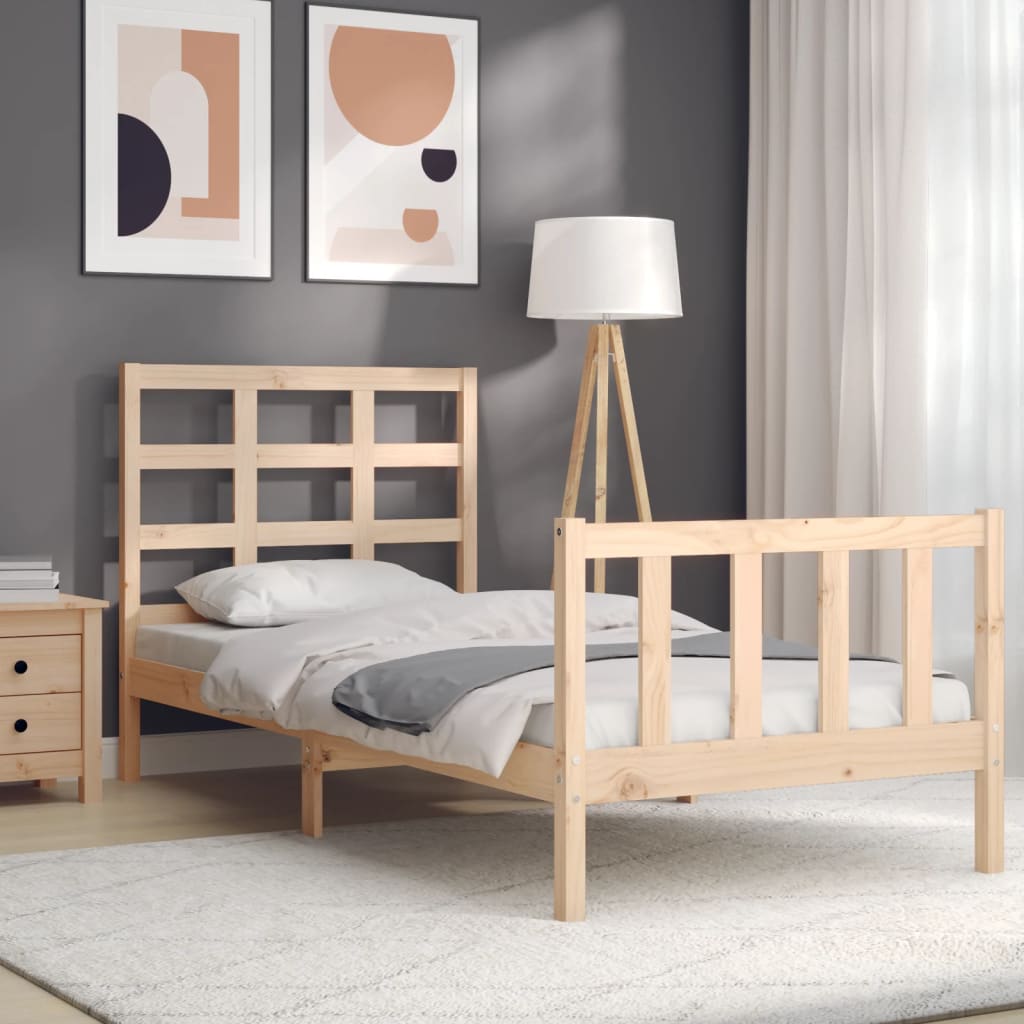 vidaXL Bed Frame without Mattress 90x190 cm Single Solid Wood Pine