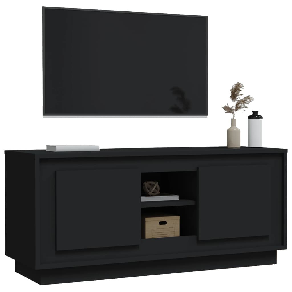 vidaXL TV Cabinet Black 102x35x45 cm Engineered Wood