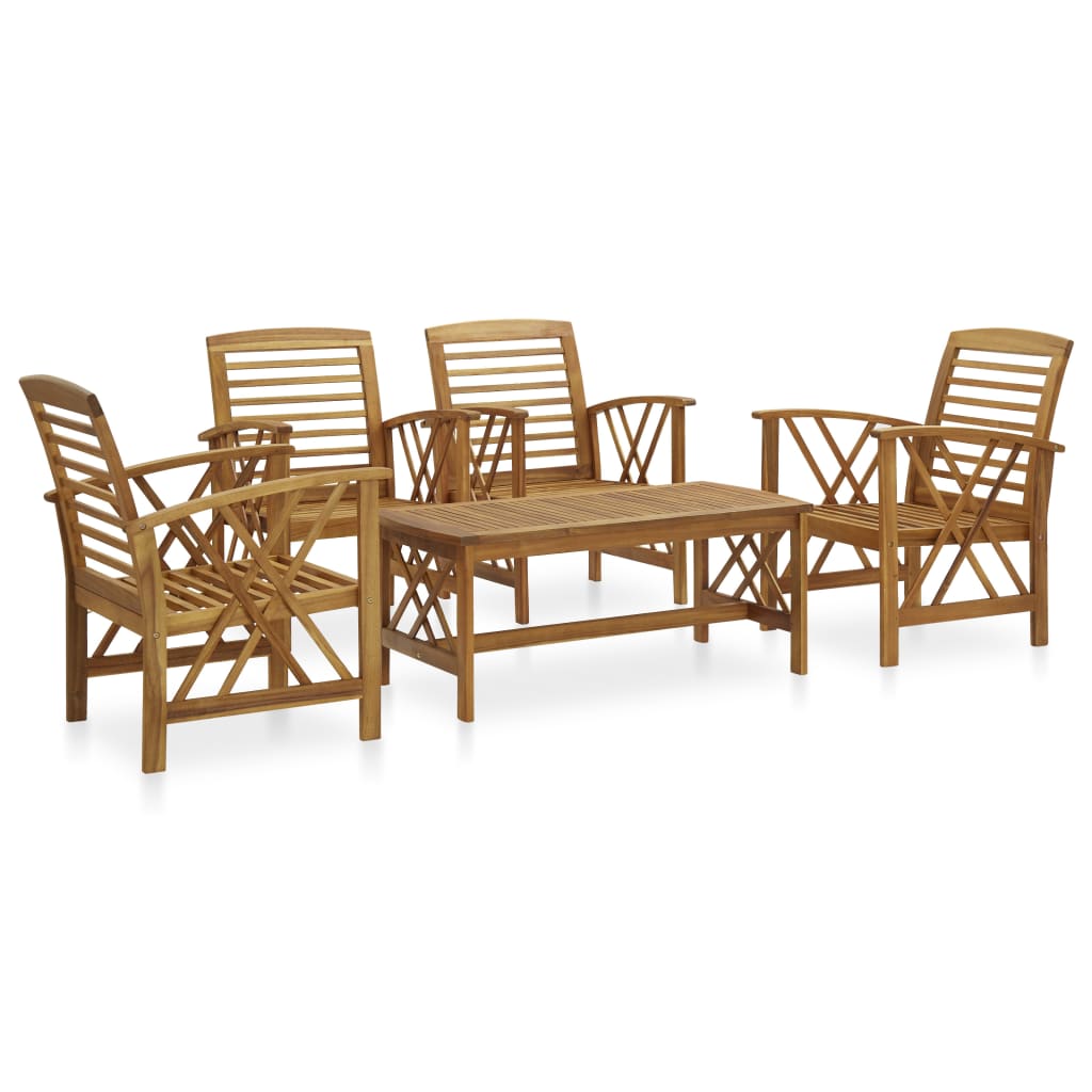 vidaXL 5 Piece Garden Lounge Set Solid Acacia Wood