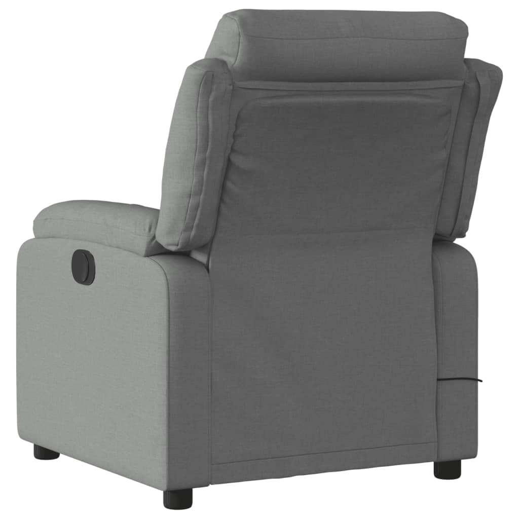 vidaXL Massage Recliner Chair Dark Grey Fabric