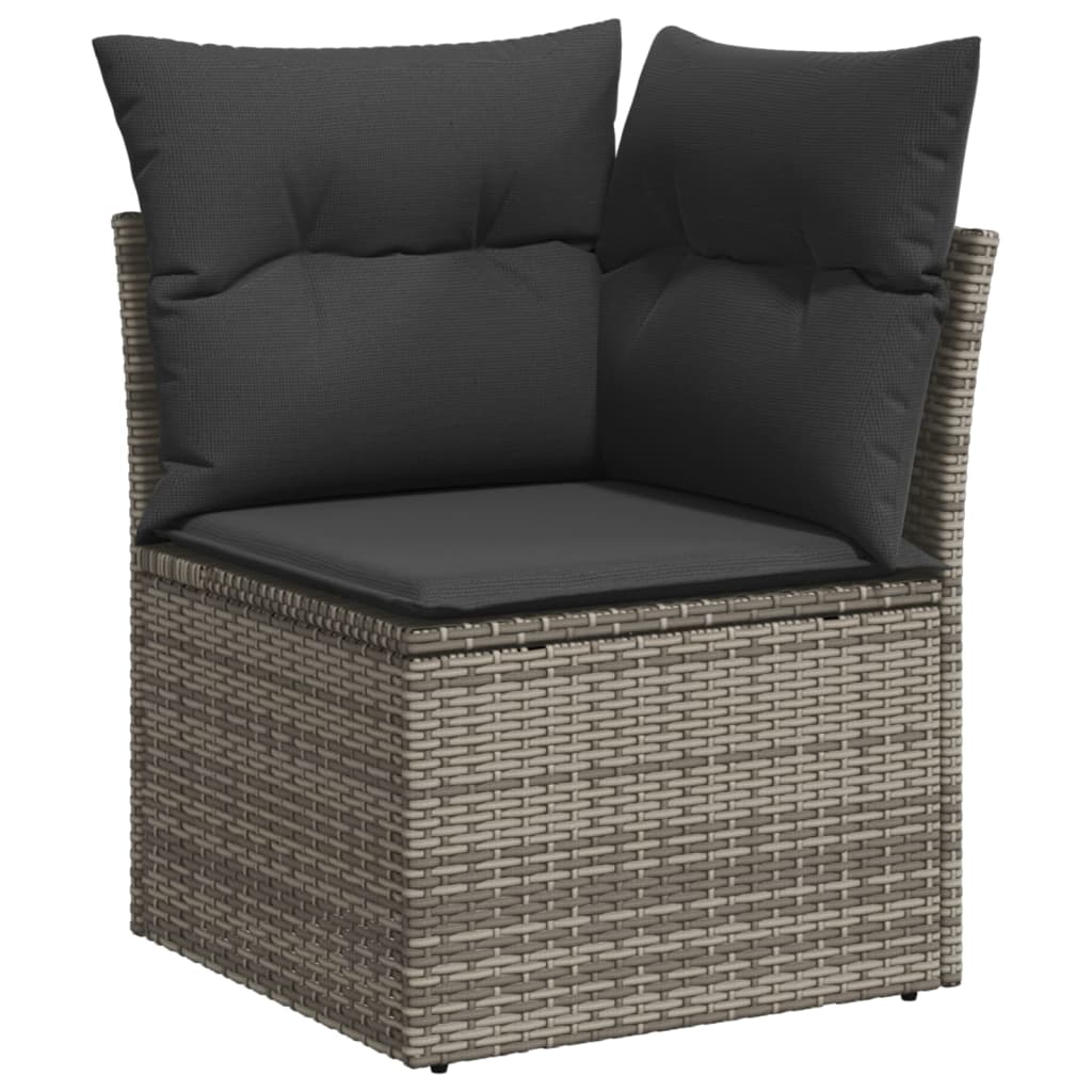 vidaXL 5 Piece Garden Sofa Set with Cushions Grey Poly Rattan