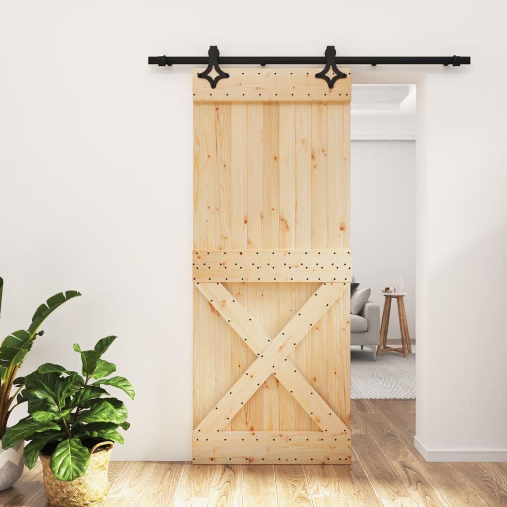 vidaXL Sliding Door with Hardware Set 85x210 cm Solid Wood Pine