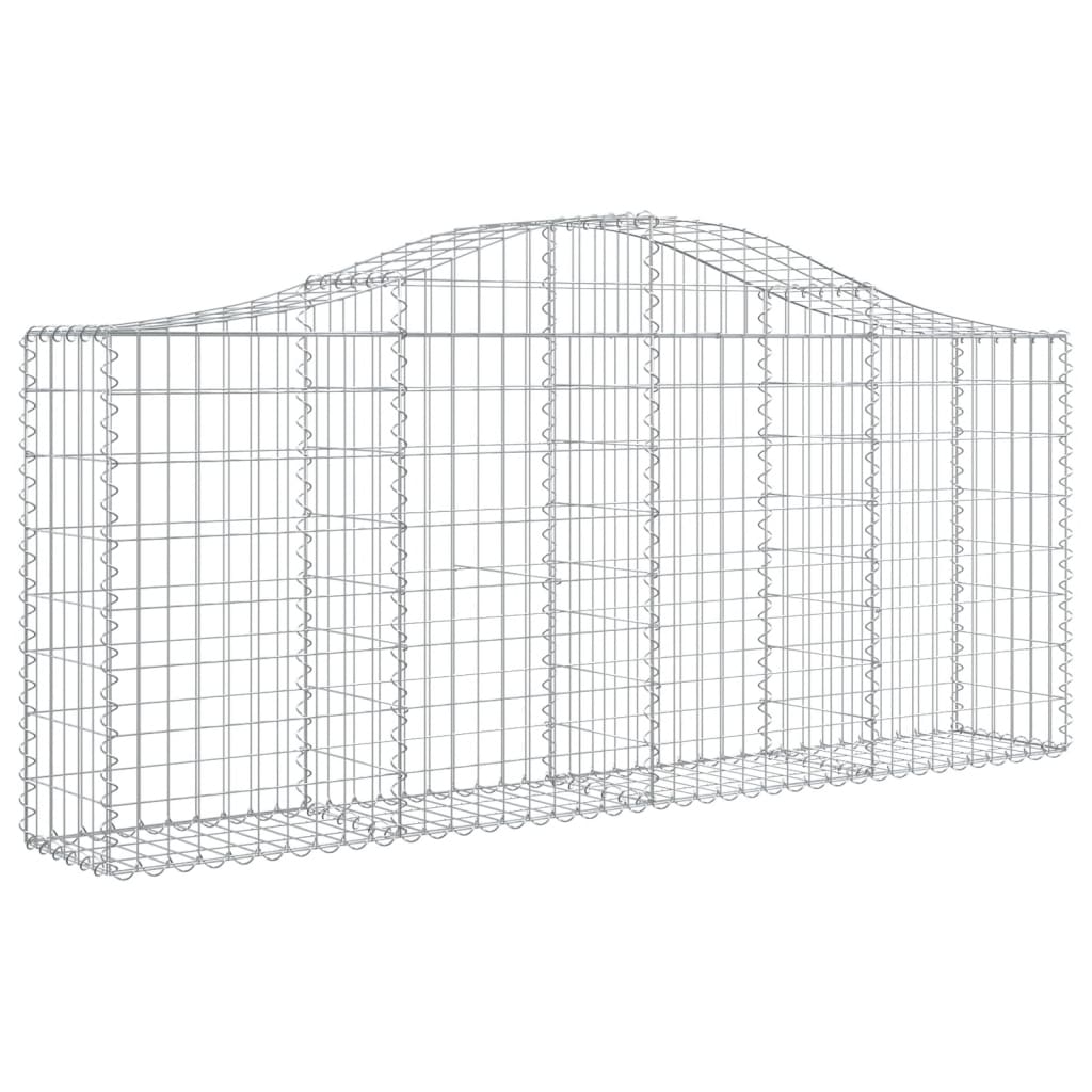 vidaXL Arched Gabion Baskets 6 pcs 200x30x80/100 cm Galvanised Iron