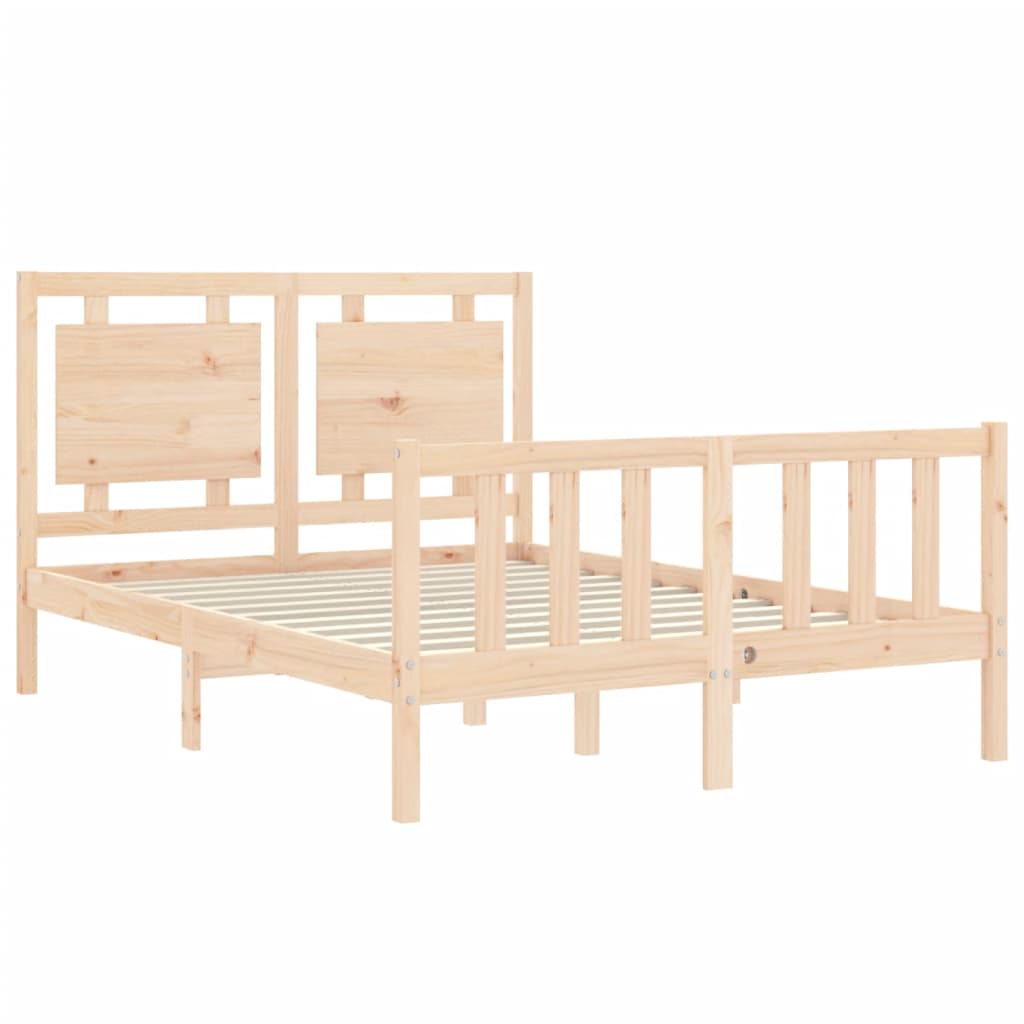 vidaXL Bed Frame without Mattress Double Solid Wood Pine