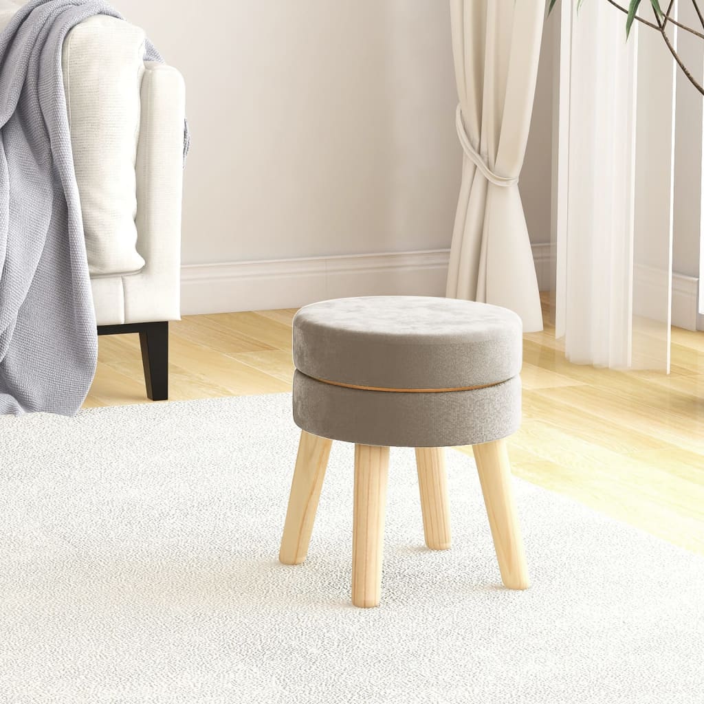 vidaXL Round Hocker Dark Grey Velvet