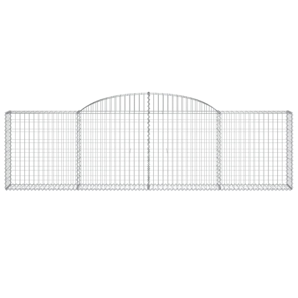 vidaXL Arched Gabion Baskets 7 pcs 300x30x80/100 cm Galvanised Iron