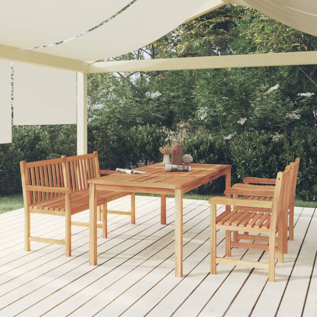 vidaXL 4 Piece Garden Dining Set Solid Wood Teak