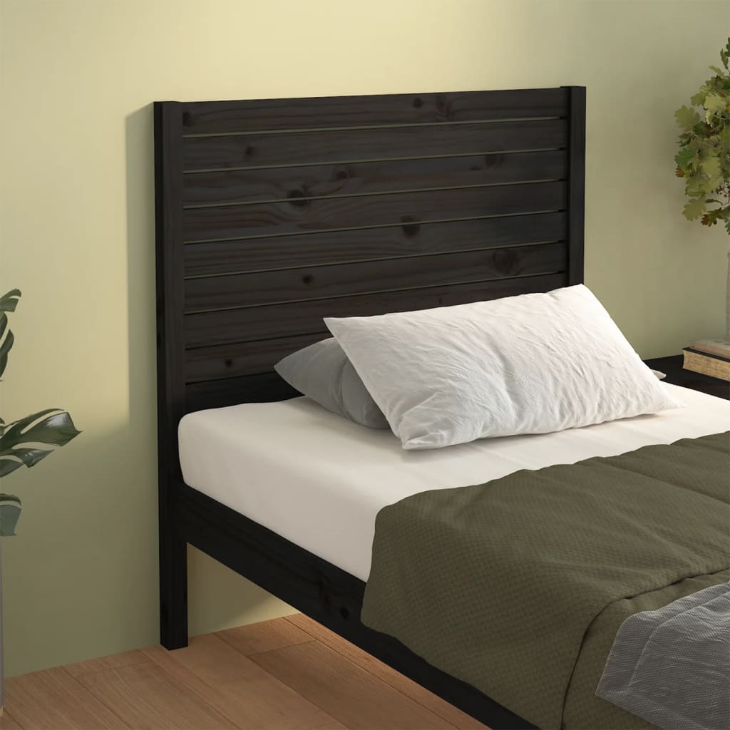 vidaXL Bed Headboard Black 96x4x100 cm Solid Wood Pine