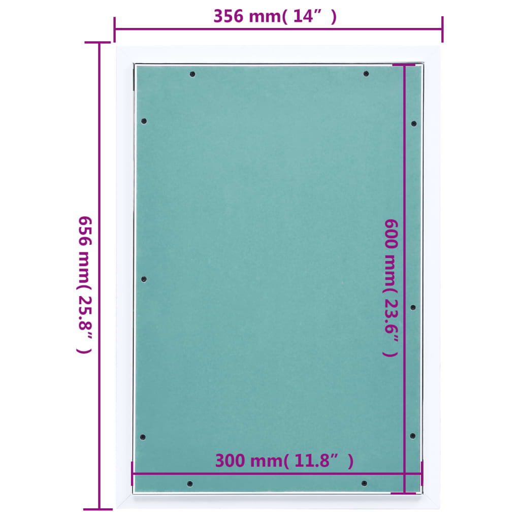 vidaXL Access Panel with Aluminium Frame and Plasterboard 300x600 mm