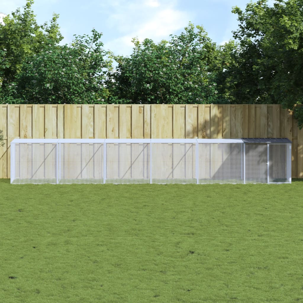 vidaXL Chicken Cage with Roof Anthracite 603x98x90 cm Galvanised Steel