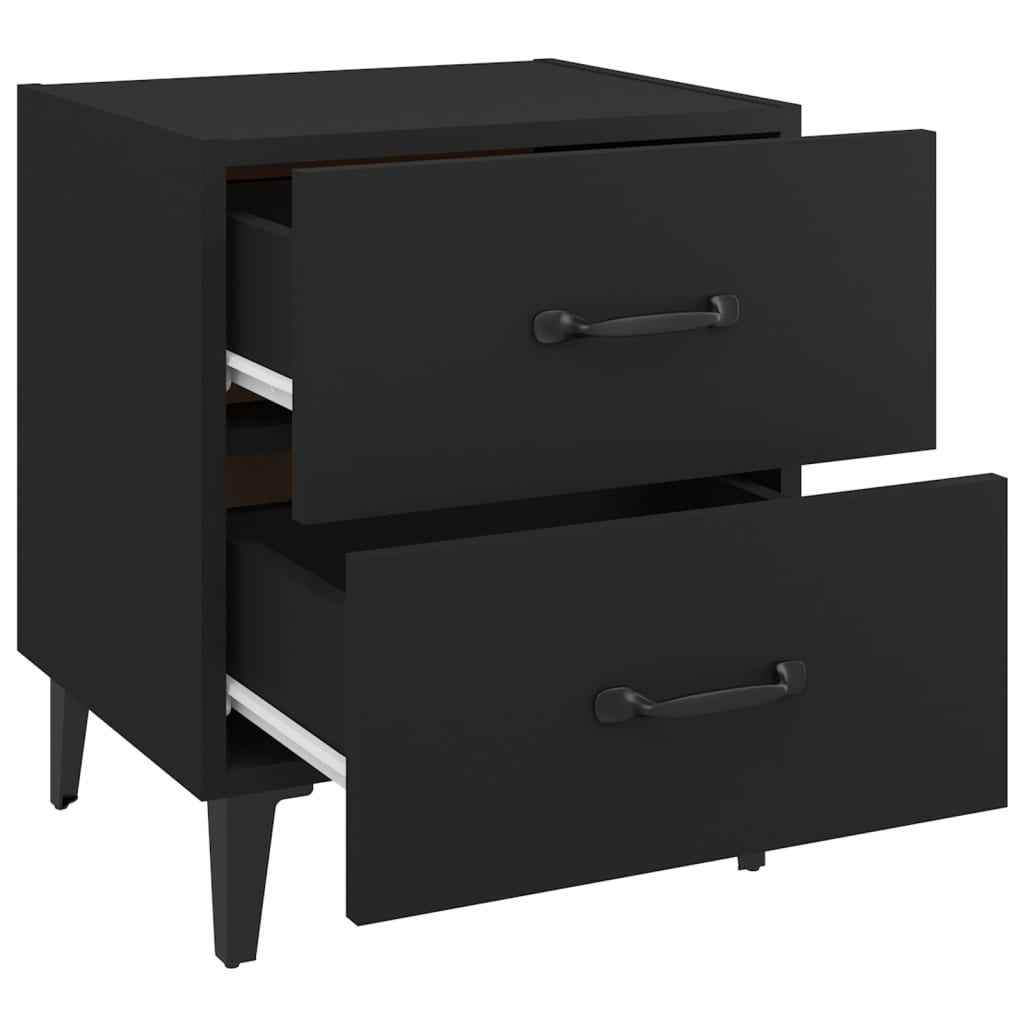 vidaXL Bedside Cabinets 2 pcs Black 40x35x47.5 cm