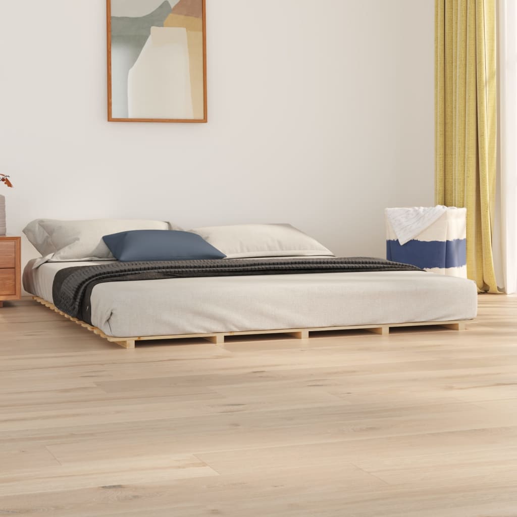 vidaXL Bed Frame without Mattress 180x200 cm Super King Solid Wood Pine