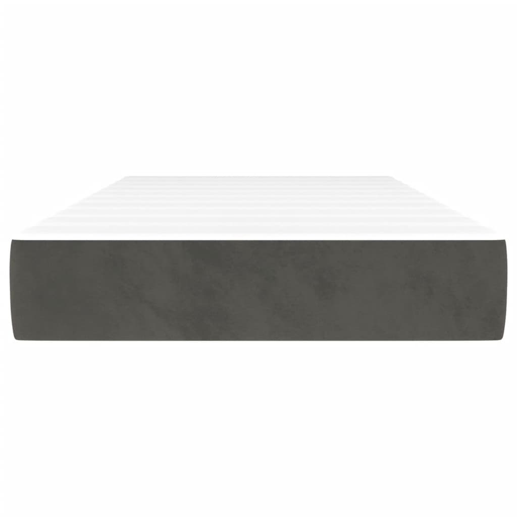 vidaXL Pocket Spring Bed Mattress Dark Grey 90x190x20 cm Velvet