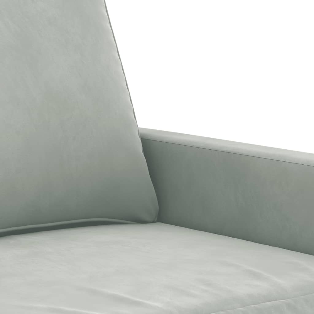 vidaXL 3-Seater Sofa Light Grey 180 cm Velvet