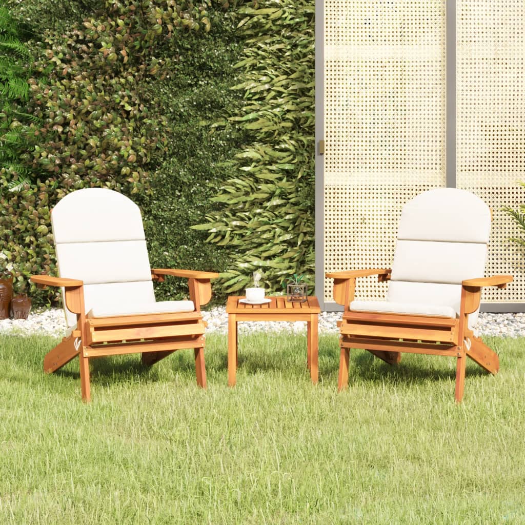 vidaXL 3 Piece Adirondack Garden Lounge Set Solid Wood Acacia