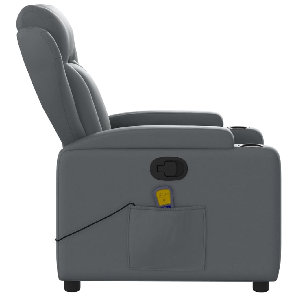 vidaXL Massage Recliner Chair Grey Faux Leather