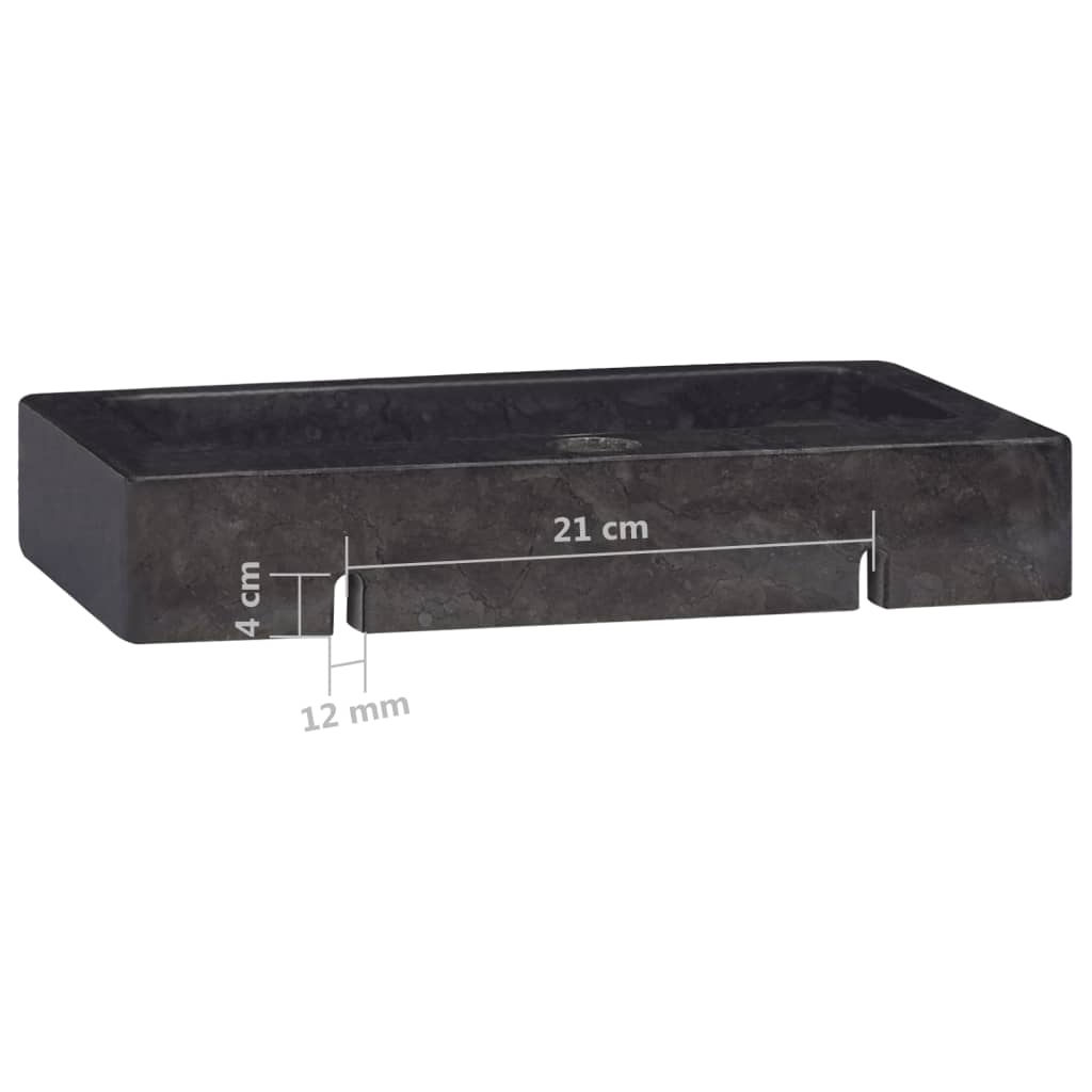 vidaXL Sink Black 38x24x6.5 cm Marble