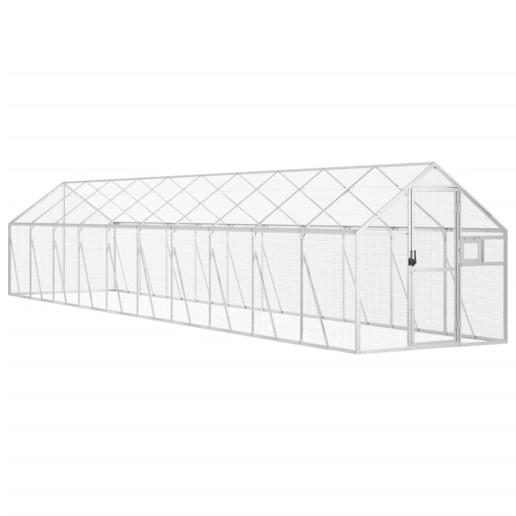 vidaXL Aviary Silver 1.79x10x1.85 m Aluminium