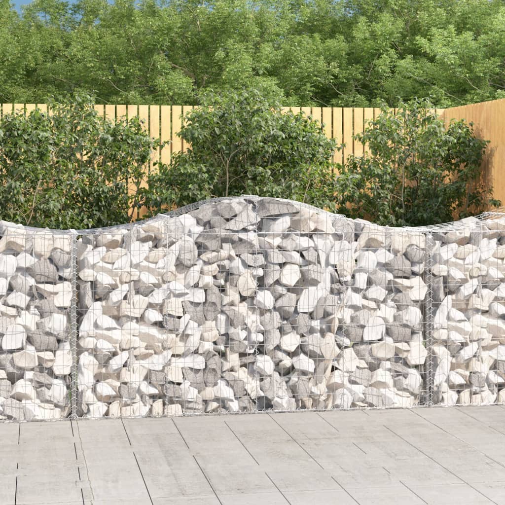 vidaXL Arched Gabion Basket 200x50x100/120 cm Galvanised Iron