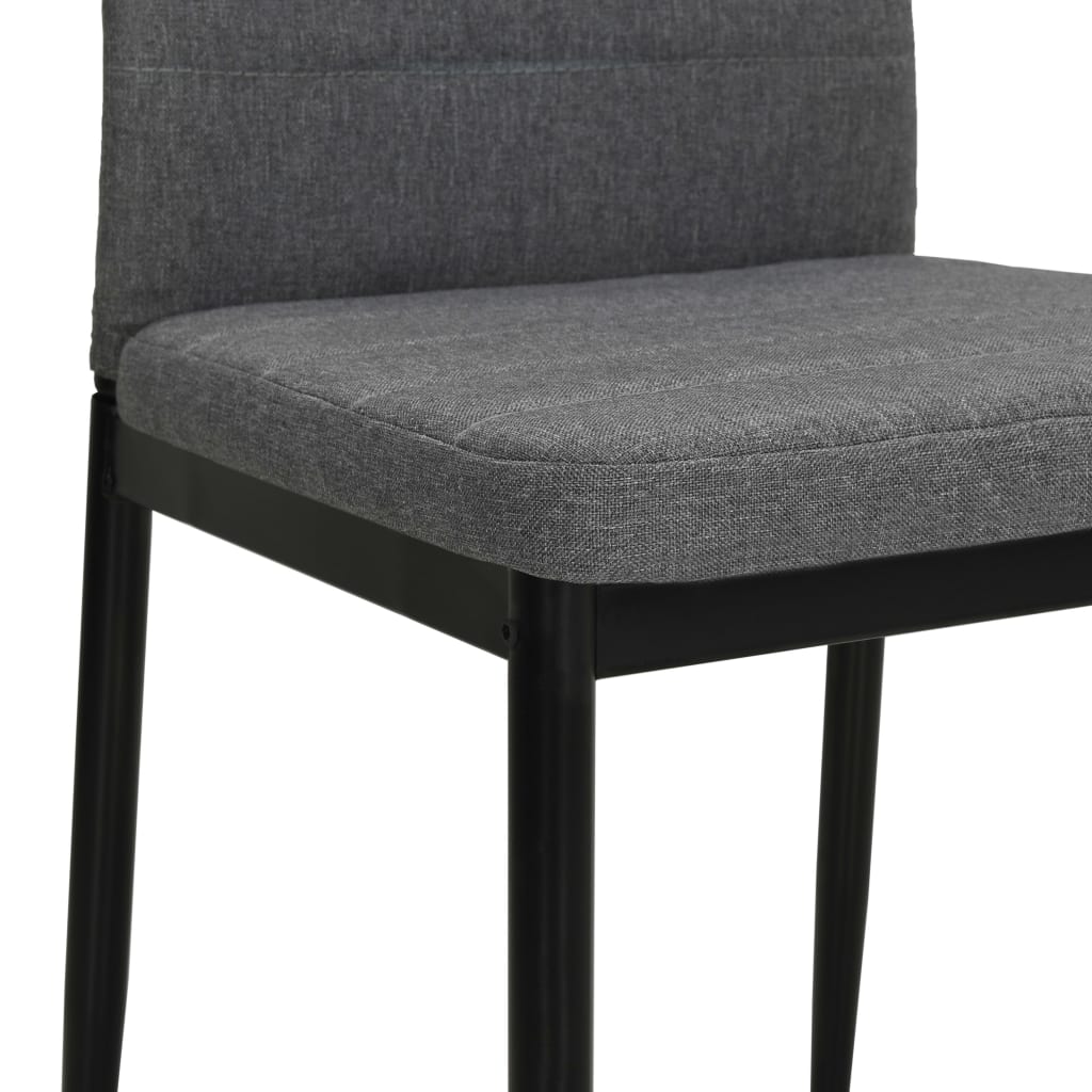 vidaXL Dining Chairs 4 pcs Light Grey Fabric