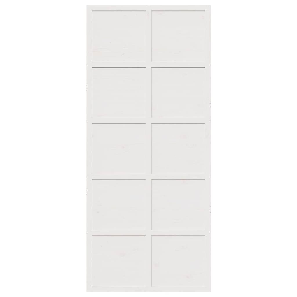 vidaXL Barn Door White 90x208 cm Solid Wood Pine