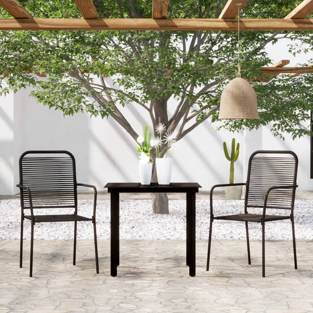 vidaXL 3 Piece Garden Dining Set Black