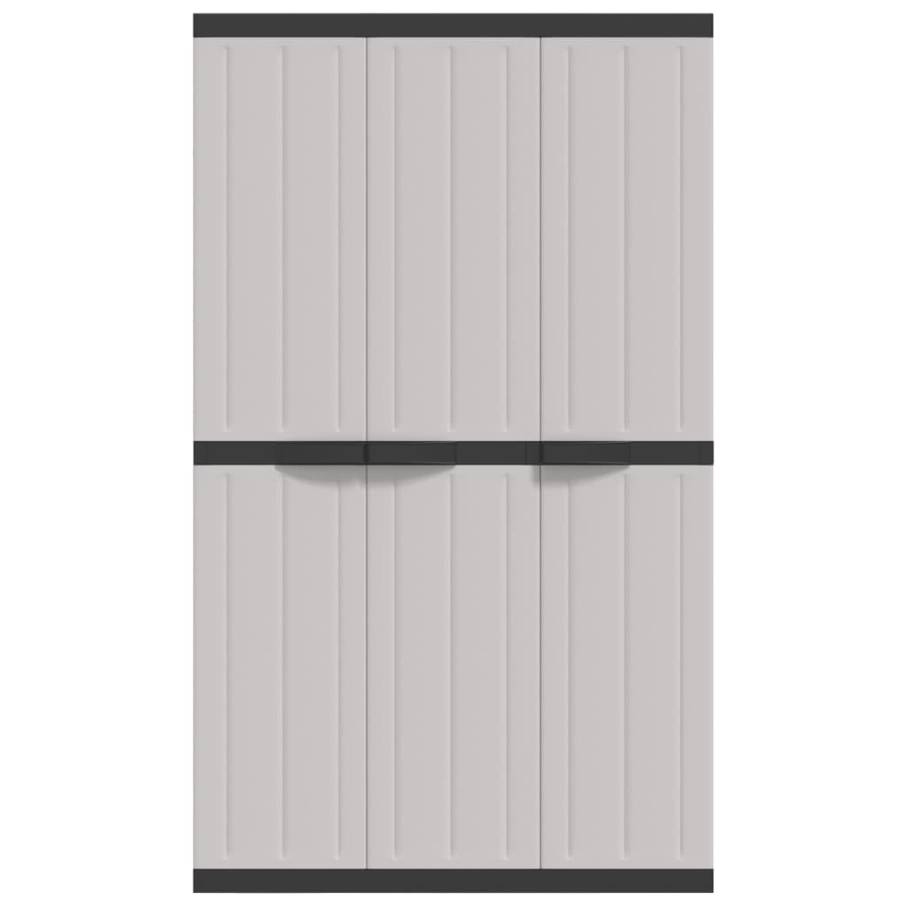 vidaXL Outdoor Storage Cabinet Grey and Black 97x37x165 cm PP