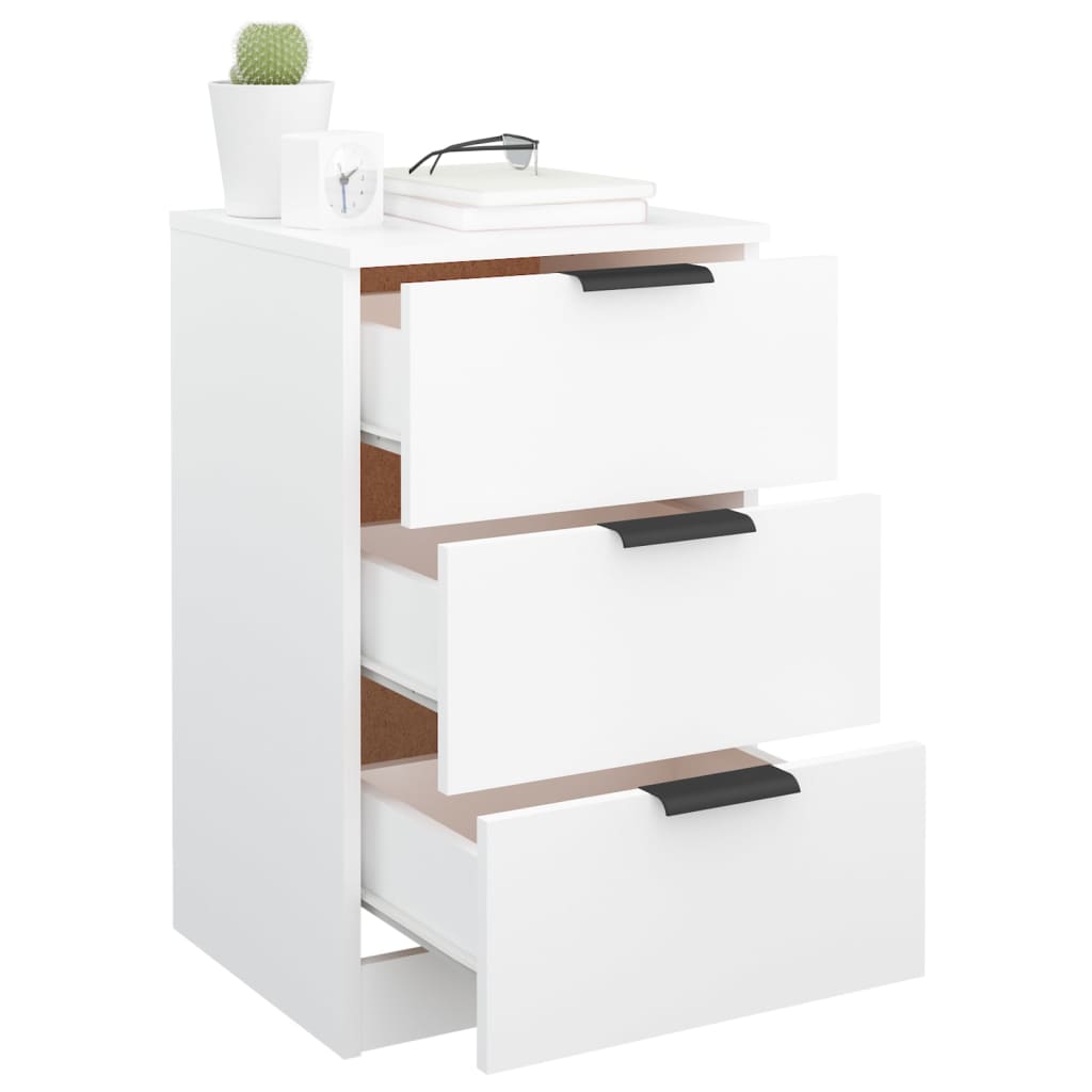 vidaXL Bedside Cabinets 2 pcs White 40x36x65 cm