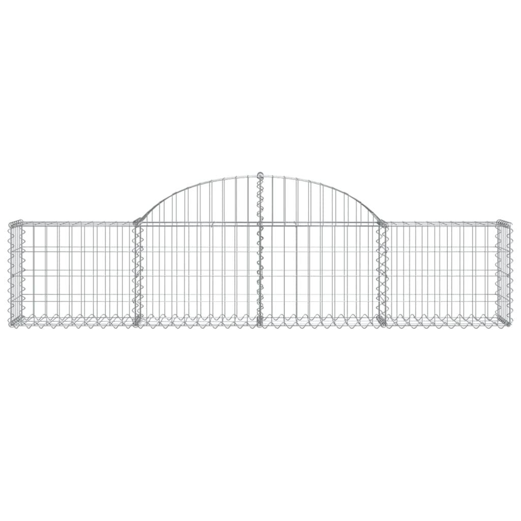 vidaXL Arched Gabion Baskets 4 pcs 200x30x40/60 cm Galvanised Iron