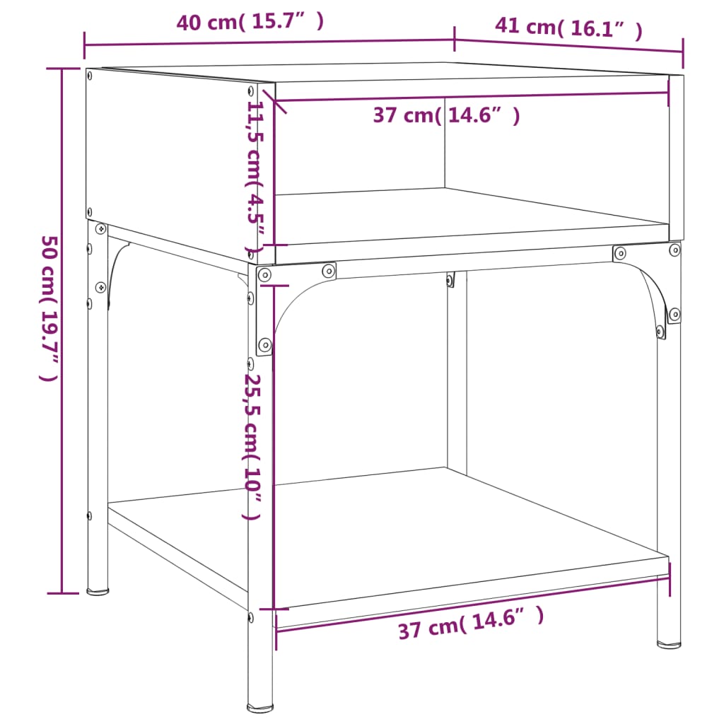 vidaXL Bedside Tables 2 pcs Black 40x41x50 cm Engineered Wood