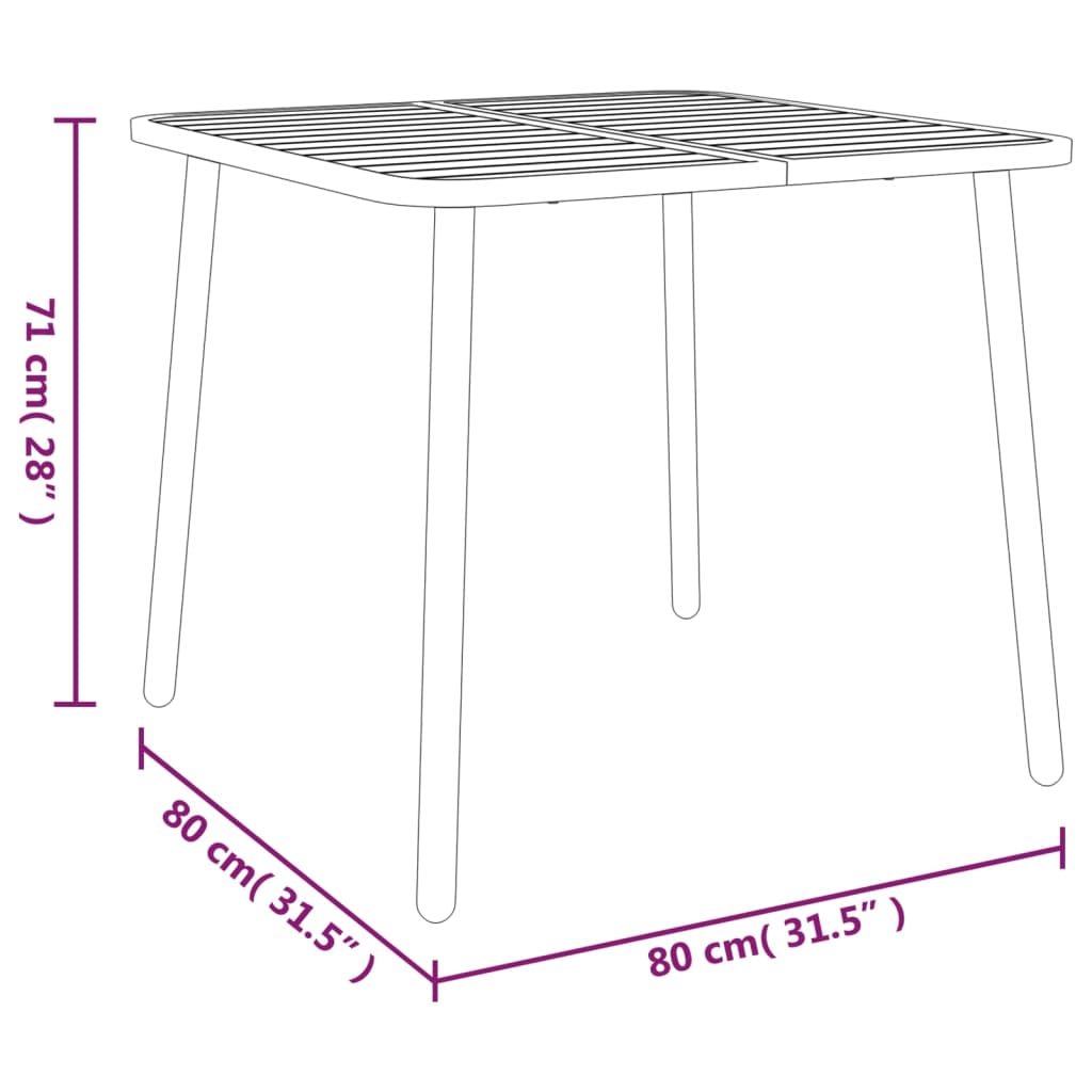 vidaXL 3 Piece Garden Dining Set Anthracite Steel