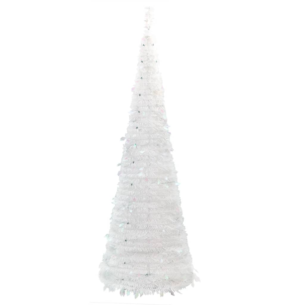 vidaXL Artificial Christmas Tree Pop-up 150 LEDs White 180 cm