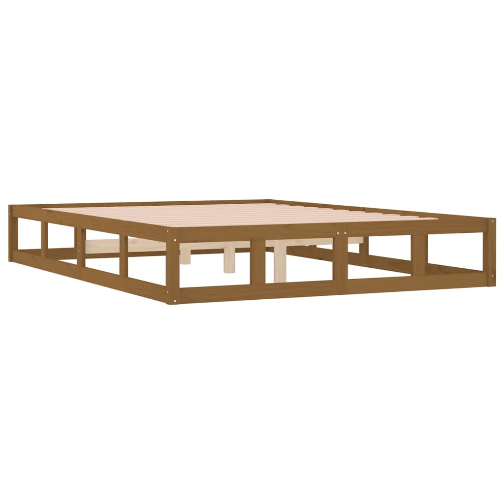 vidaXL Bed Frame without Mattress Honey Brown 135x190 cm Double Solid Wood