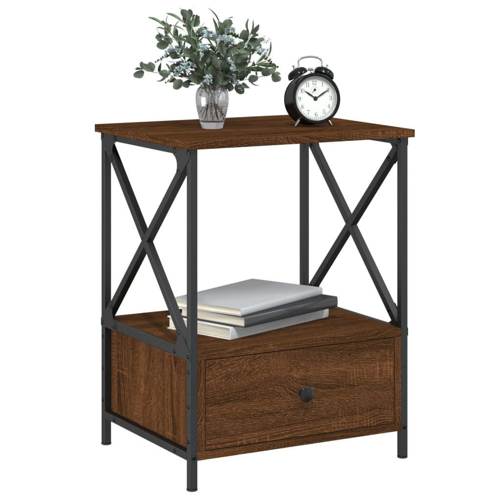 vidaXL Bedside Tables 2 pcs Brown Oak 50x41x65 cm Engineered Wood