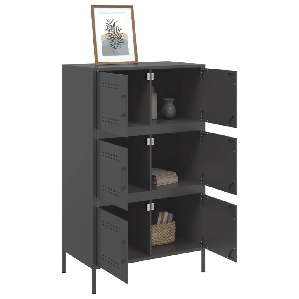 vidaXL Highboard Black 68x39x113 cm Steel