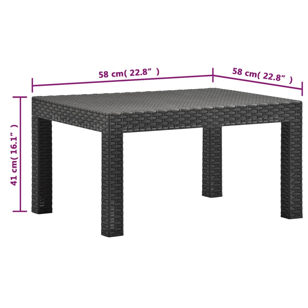 vidaXL 2 Piece Garden Lounge Set with Cushions PP Rattan Anthracite