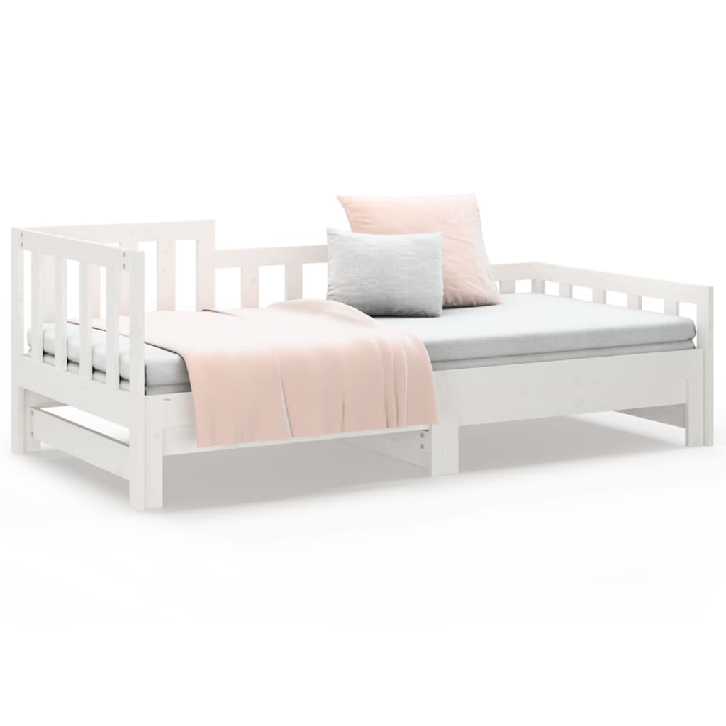 vidaXL Pull-out Day Bed without Mattress White 2x(90x190) cm