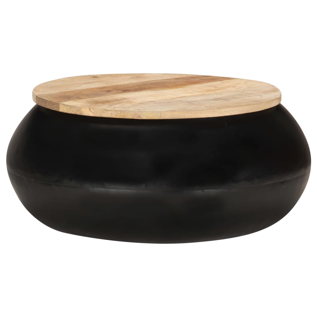 vidaXL Coffee Table Black 68x68x30 cm Solid Mango Wood