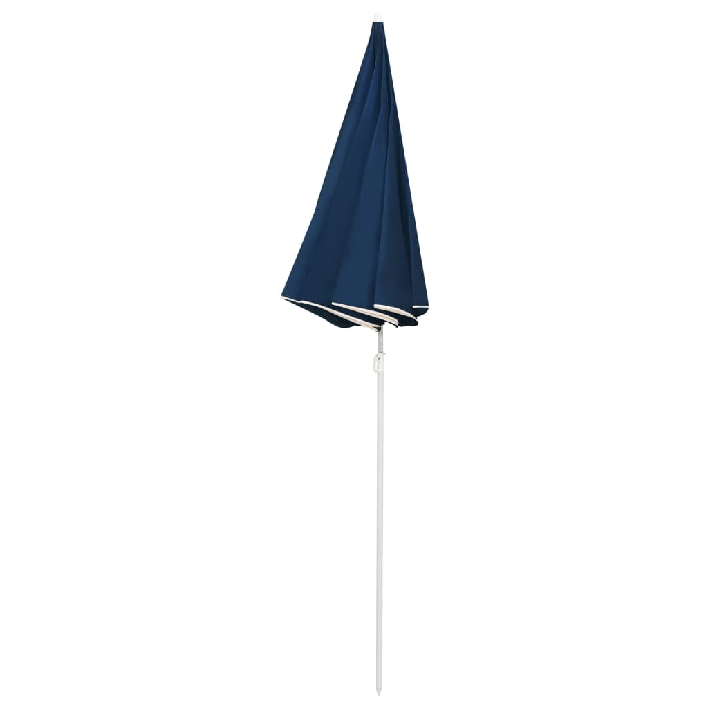 vidaXL Garden Parasol with Steel Pole Blue 180 cm