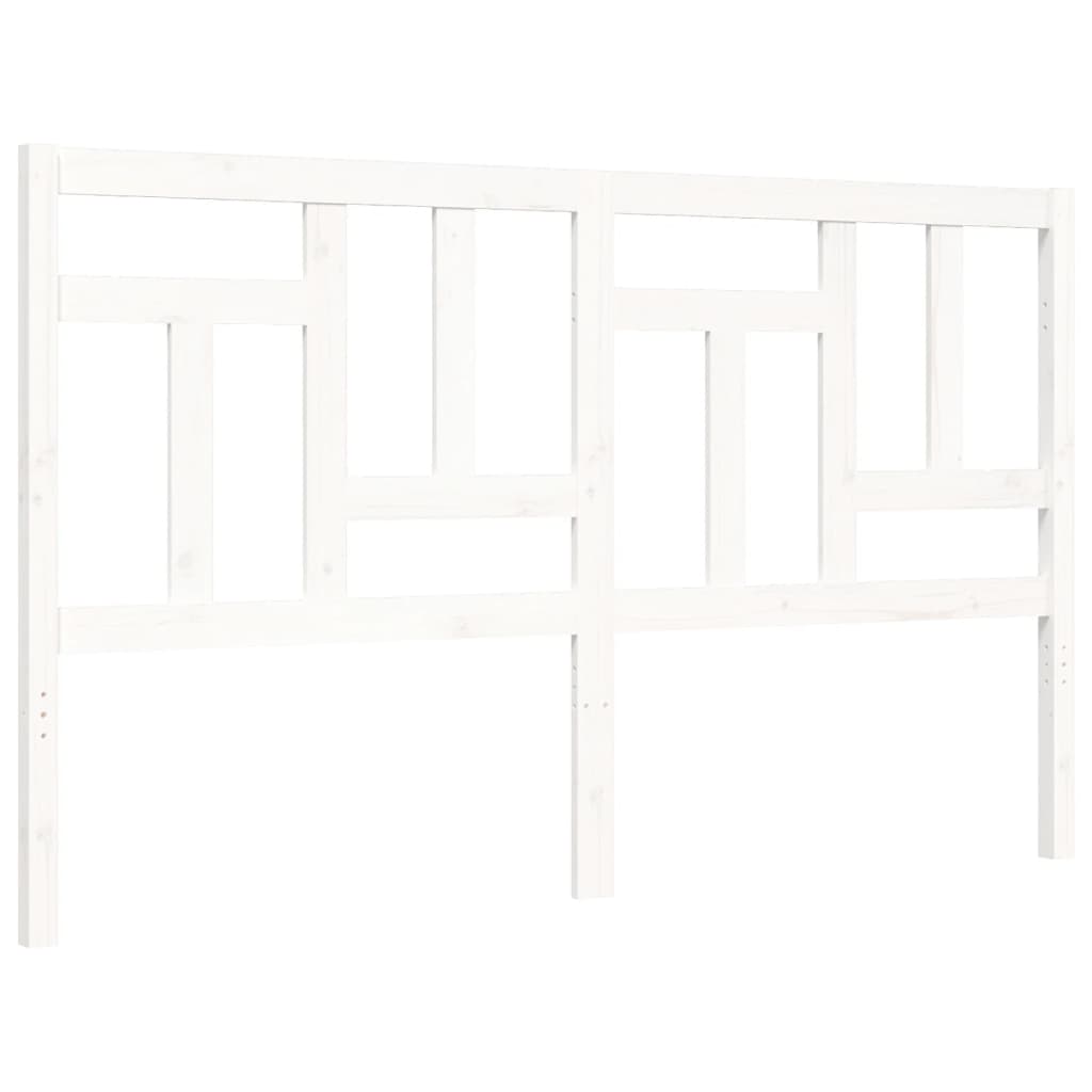 vidaXL Bed Frame without Mattress White King Size Solid Wood Pine