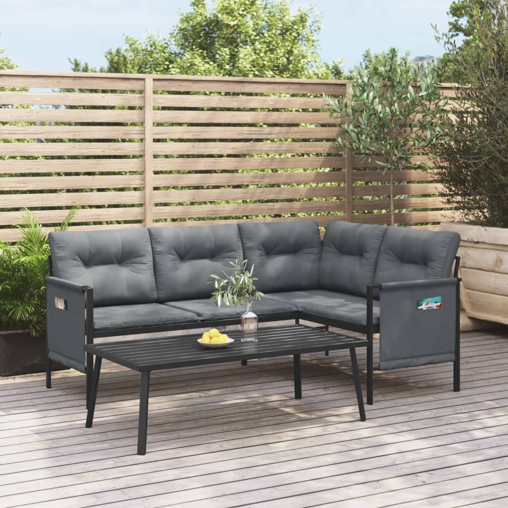 vidaXL 2 Piece Garden Lounge Set Anthracite Steel