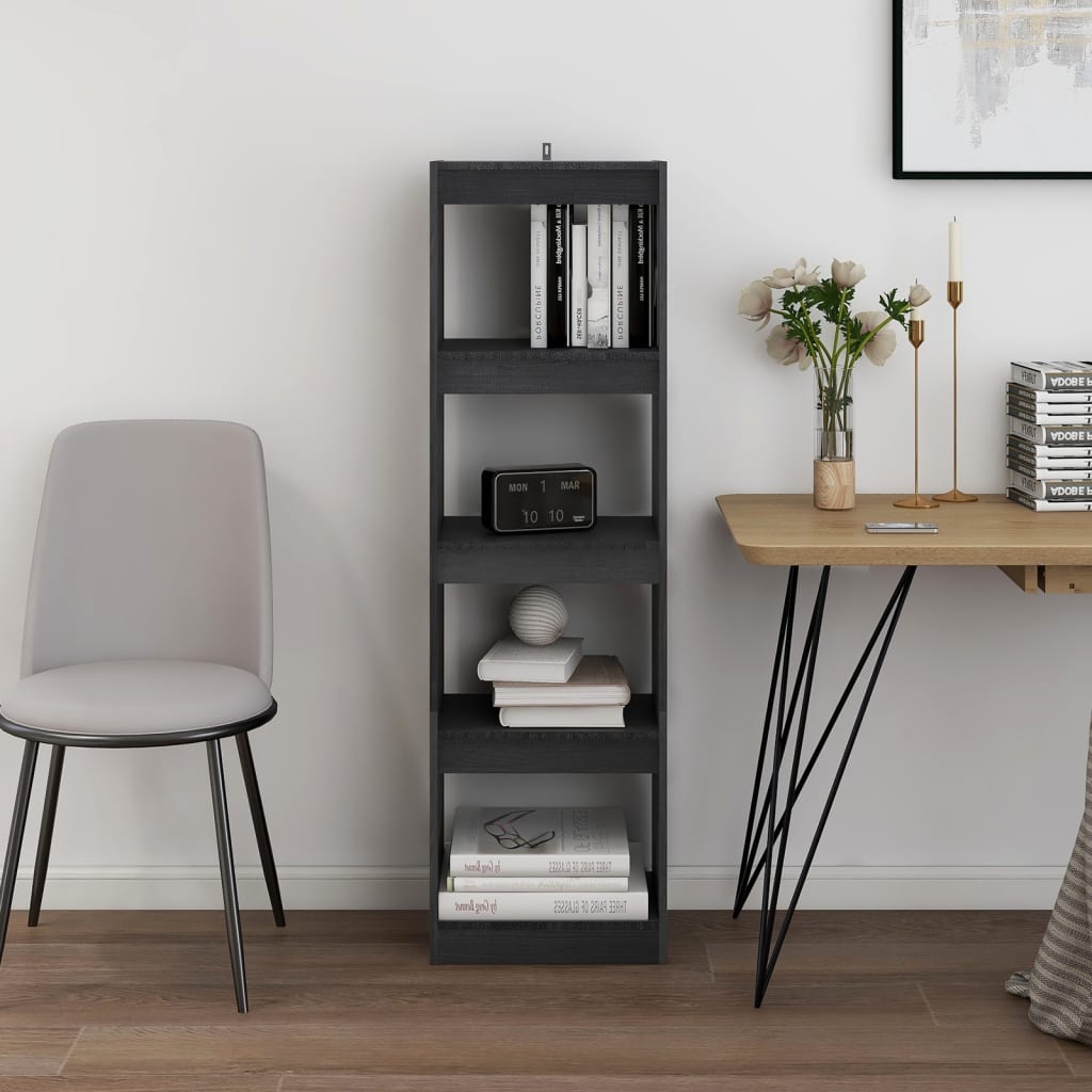 vidaXL Book Cabinet Room Divider Grey 40x30x135.5 cm Pinewood