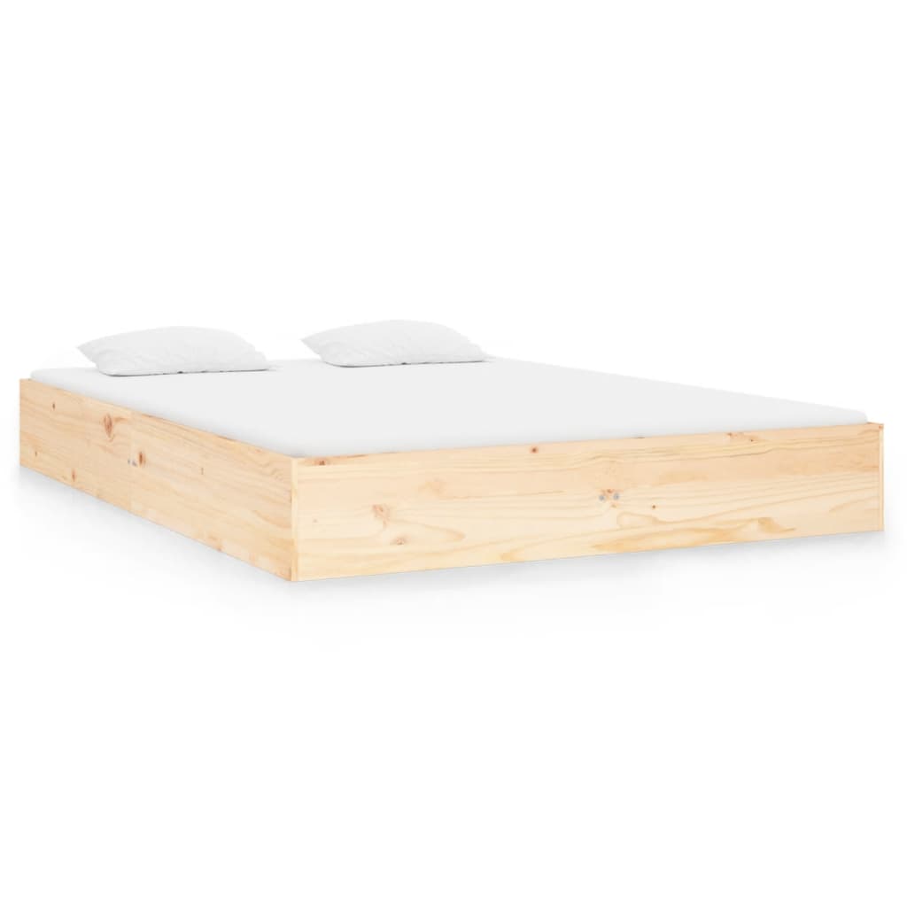 vidaXL Bed Frame without Mattress Solid Wood 135x190 cm Double