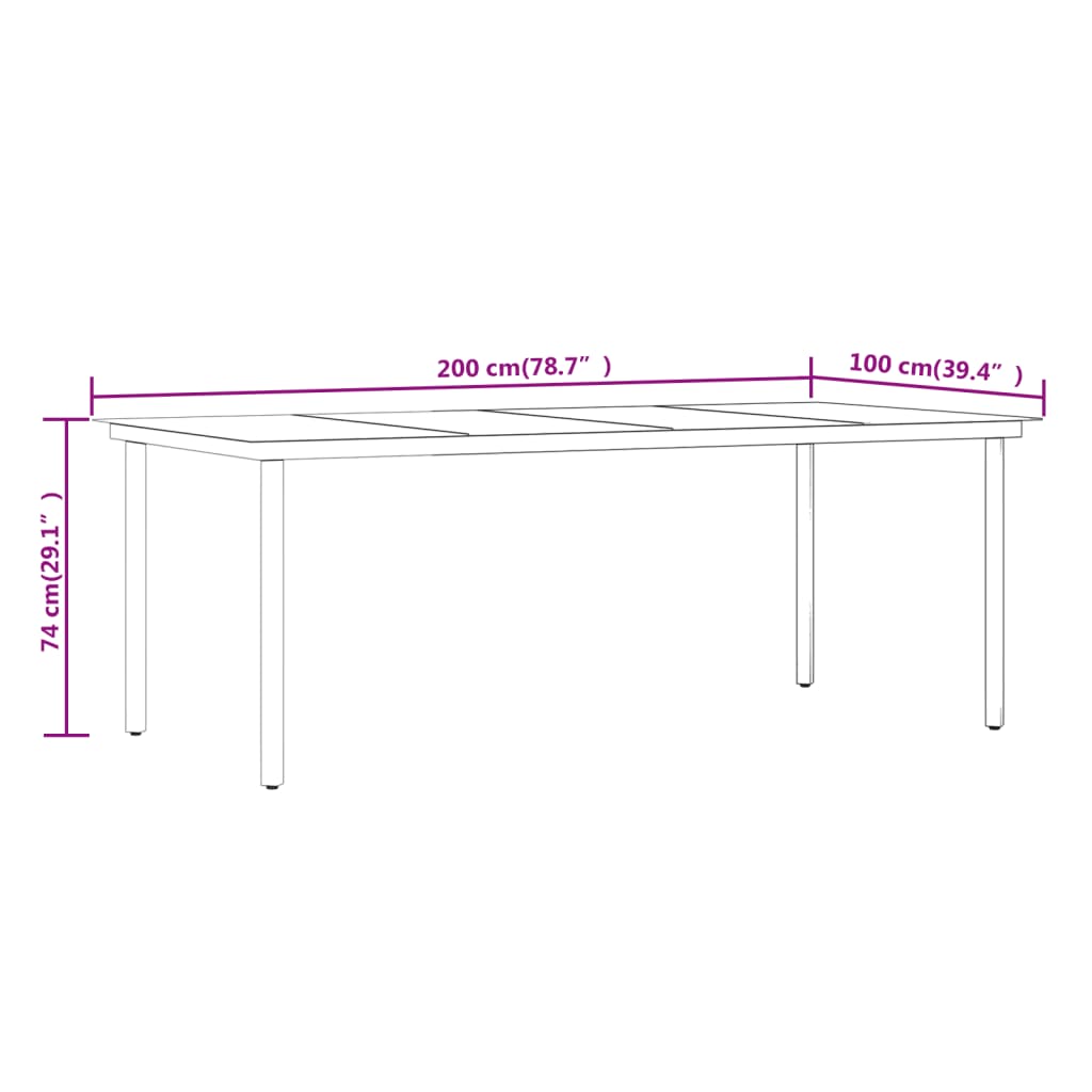 vidaXL 9 Piece Garden Dining Set Black