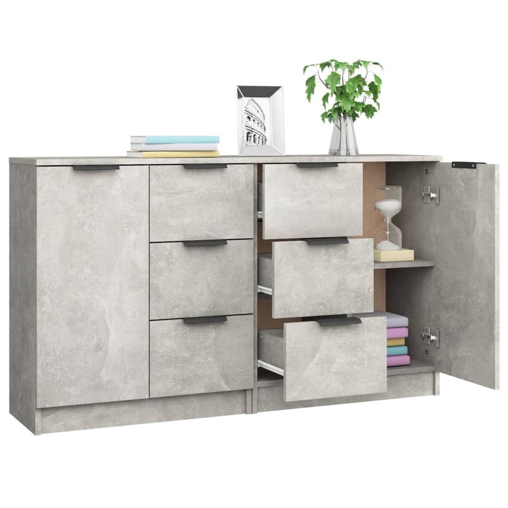 vidaXL Sideboards 2 pcs Concrete Grey 60x30x70 cm Engineered Wood